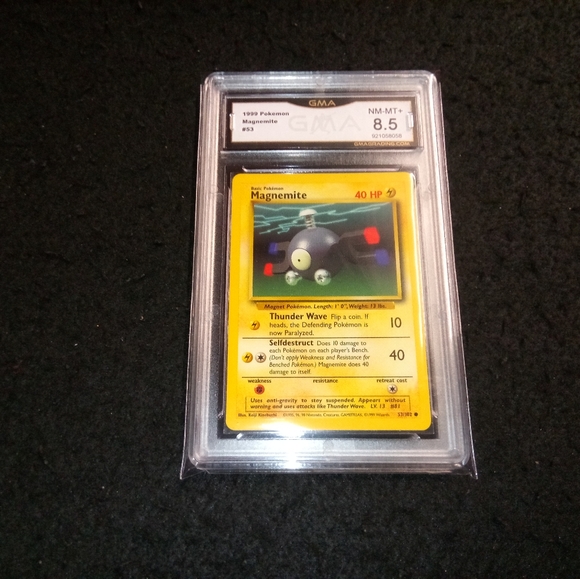1999 Pokemon Magnemite #53 Graded GMA 8.5 NM-MT+ - Picture 2 of 5